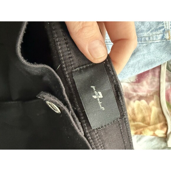 7 For All Mankind Darted Boyfriend Coated Jogger Pants 32 High Waisted Black - Picture 10 of 11